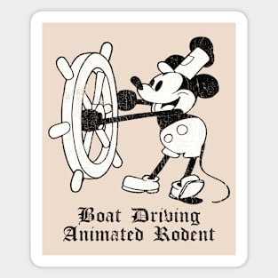 Boat Driving Animated Rodent Magnet